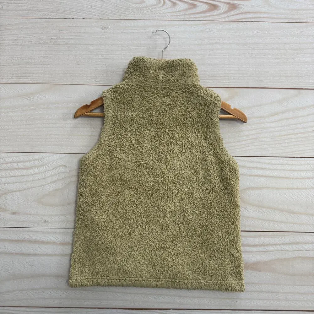 Patagonia Los Gatos Kids Girls Size Large 12 Sherpa Fleece Fuzzy Vest Tan